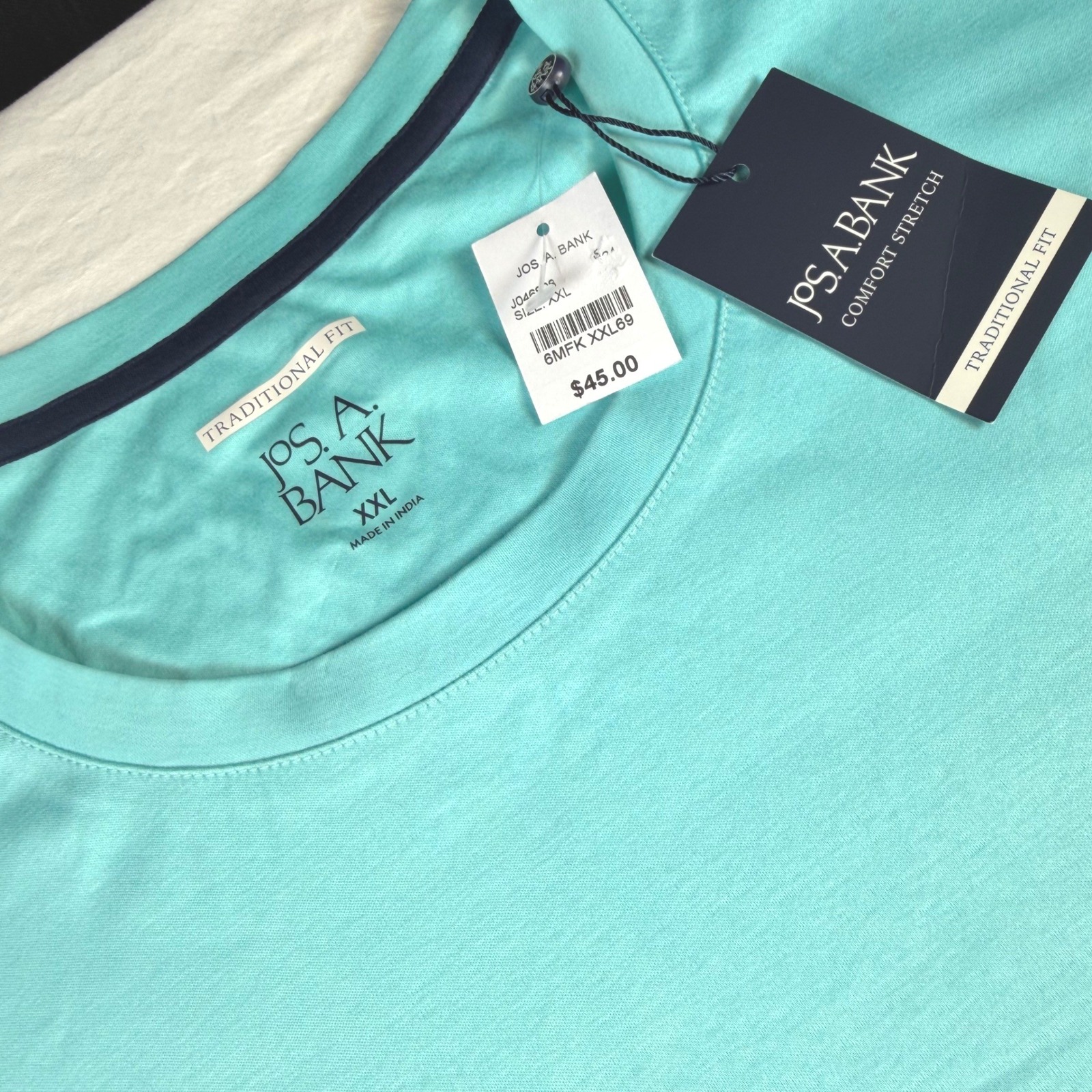 Jos. A. Bank T-Shirt Mens Xxl Aqua Short Sleeve Traditional Fit Nwt